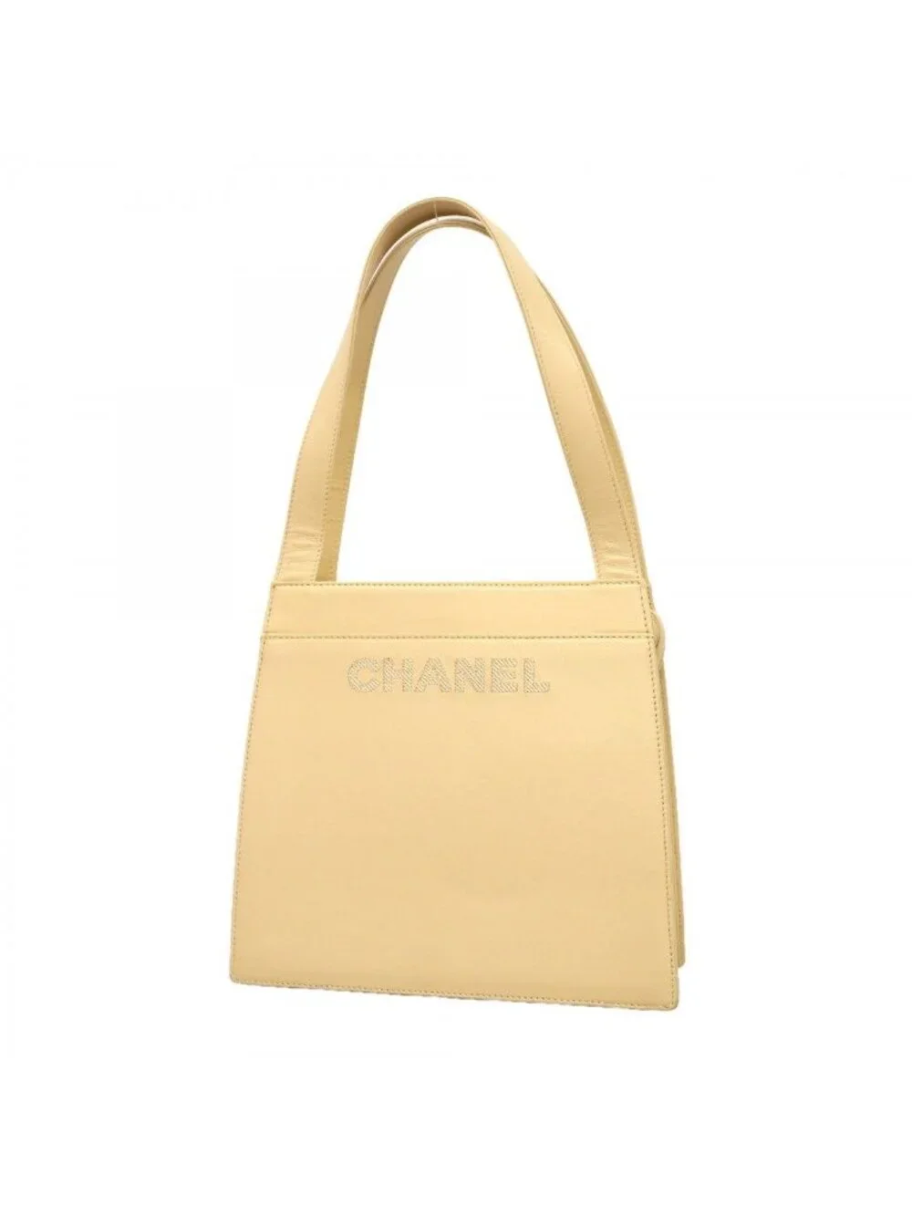 Chanel Shoulder Bag Lambskin Ivory Gold